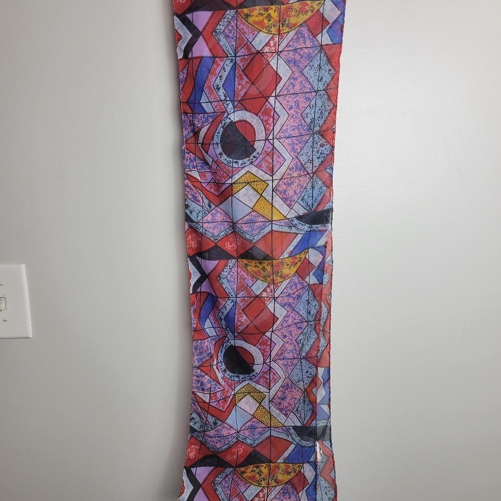 Liz Sinclair Vintage Scarf Bright Colors 68 x 10